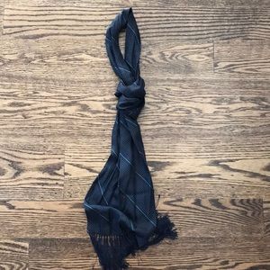 John Varvatos silk tassel mod navy polka dot scarf